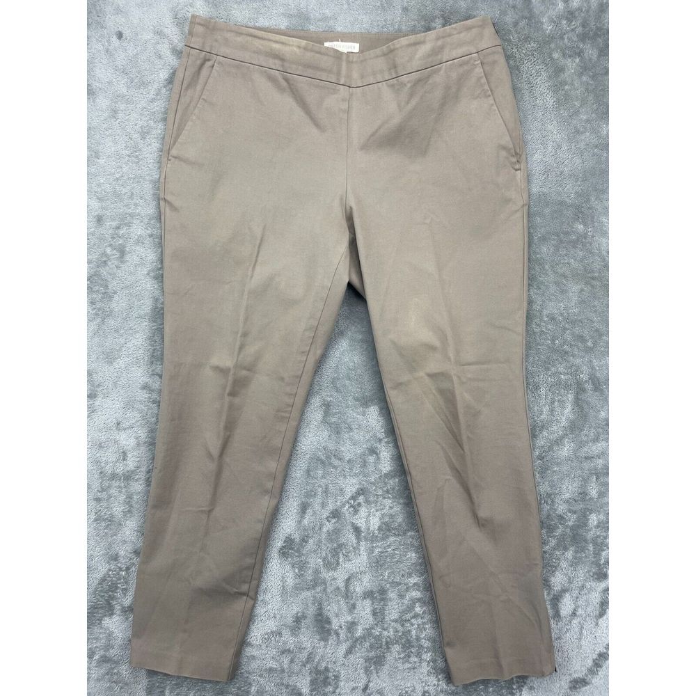 Eileen Fisher Women's Pants Ankle Zip Tan Small Stretch Casual Classic